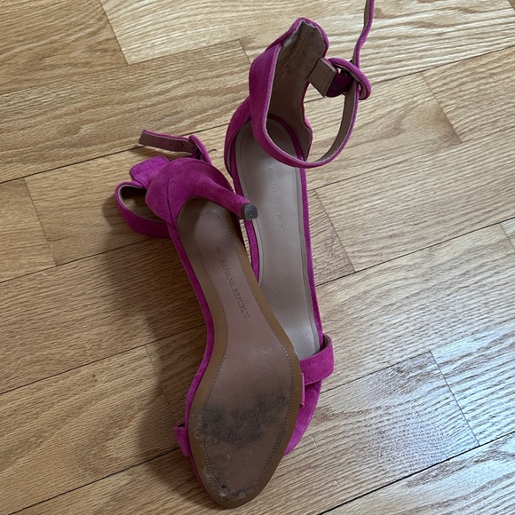 Banana Republic Women's Fuchsia Ankle-Strap Suede Stiletto Sandals - Picture 4 of 4